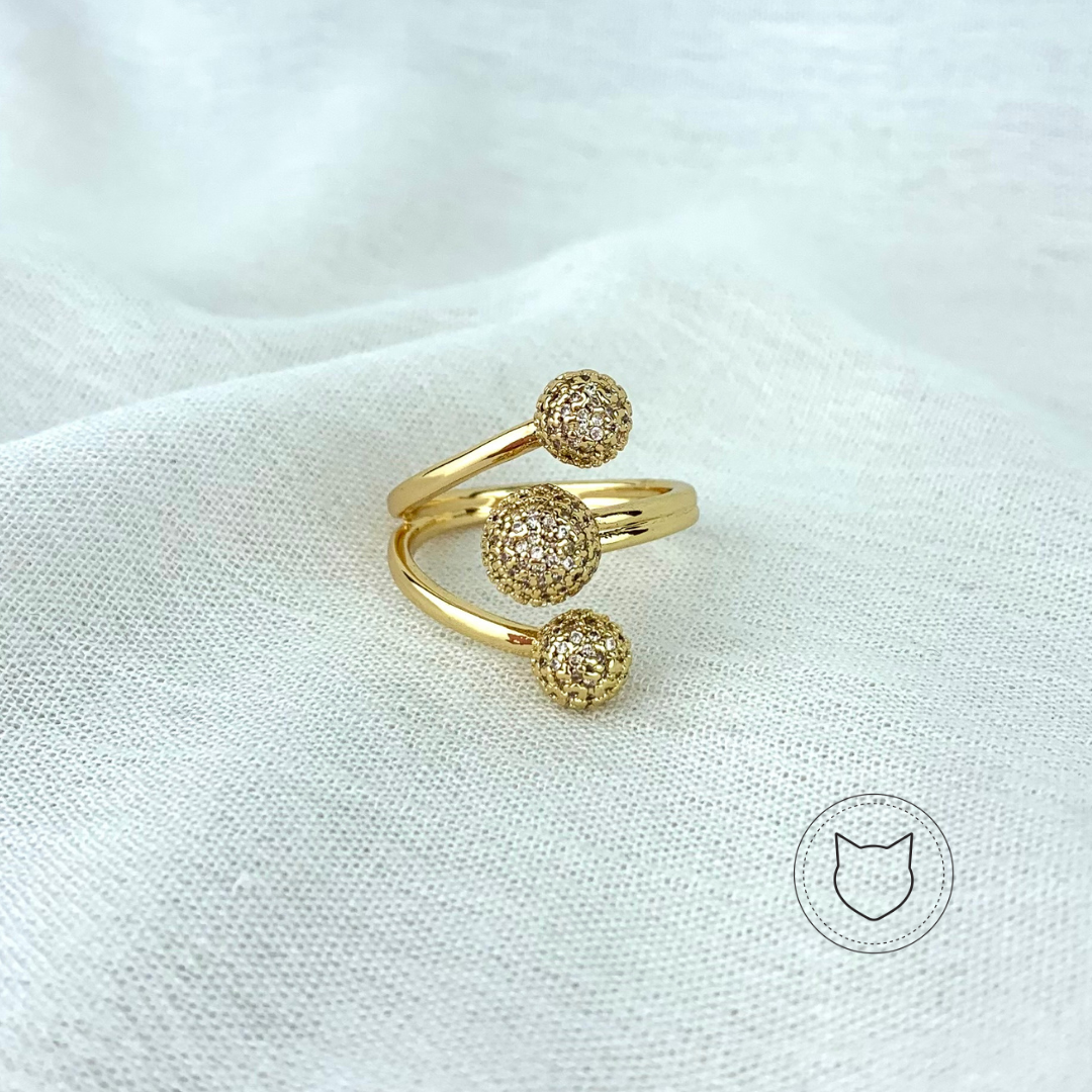 ANILLO DE BAÑO DE ORO Y CRISTALES TALLA 7 AN2485G37