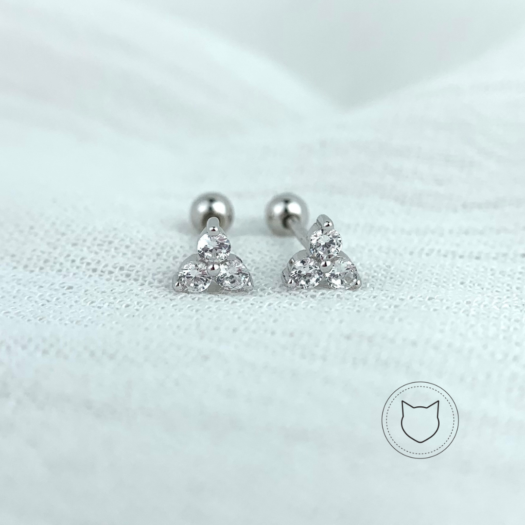 ARETES DE PLATA 925 RODINADA Y CRISTALES AB0369L25