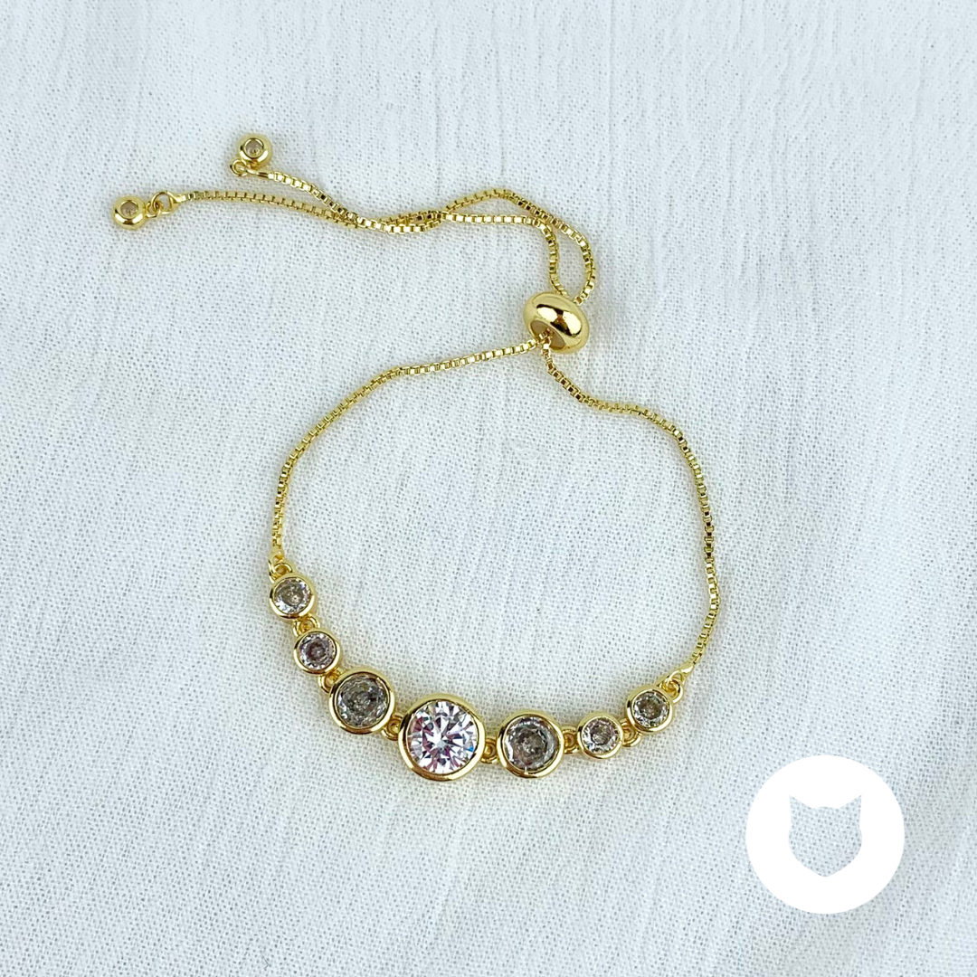PULSERA DE BAÑO DE ORO Y CRISTALES  PU1668G33