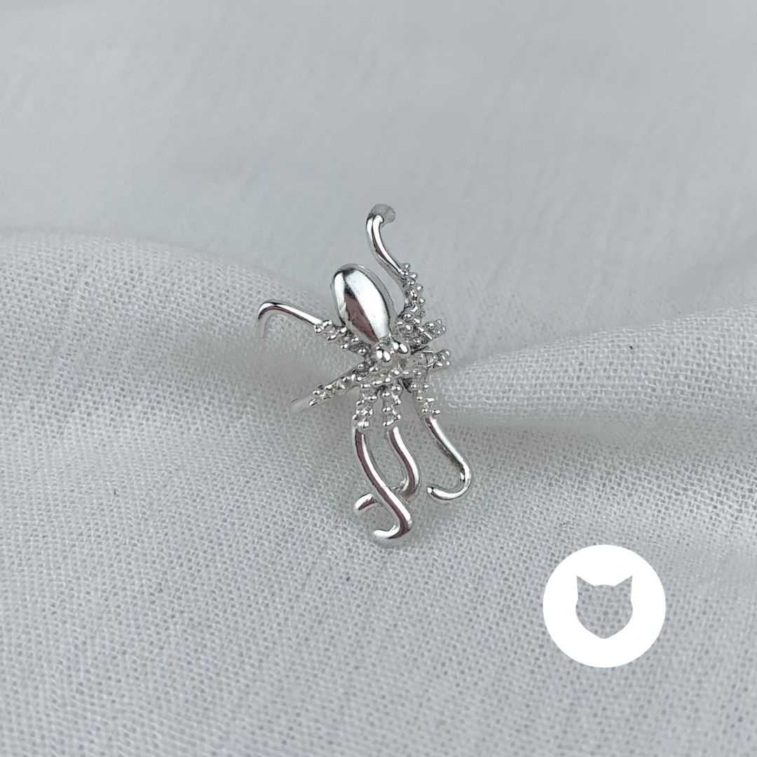 EARCUFF DE PLATA 925 PULPO EA0610M37
