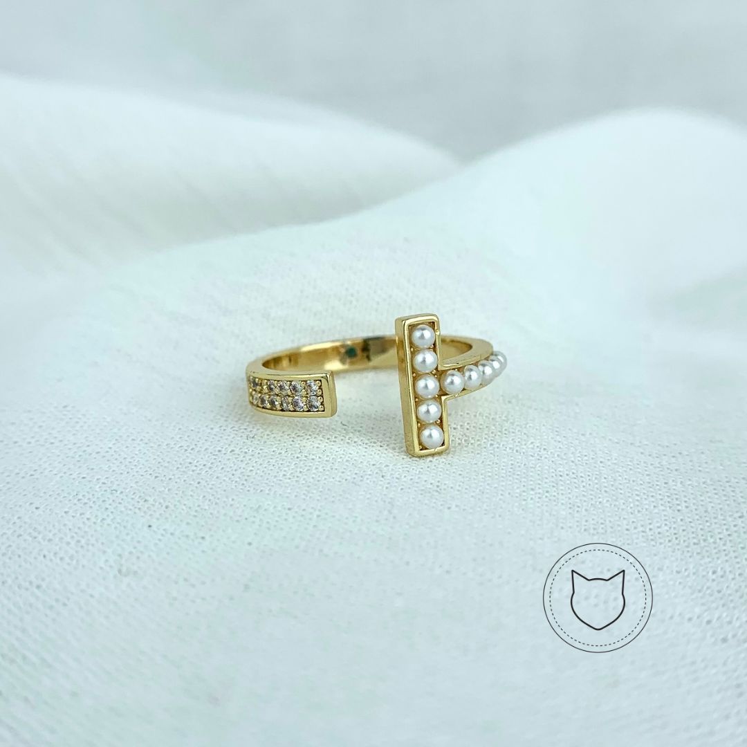 ANILLO DE BAÑO DE ORO Y CRISTALES TALLA AJUSTABLE AN3128G32
