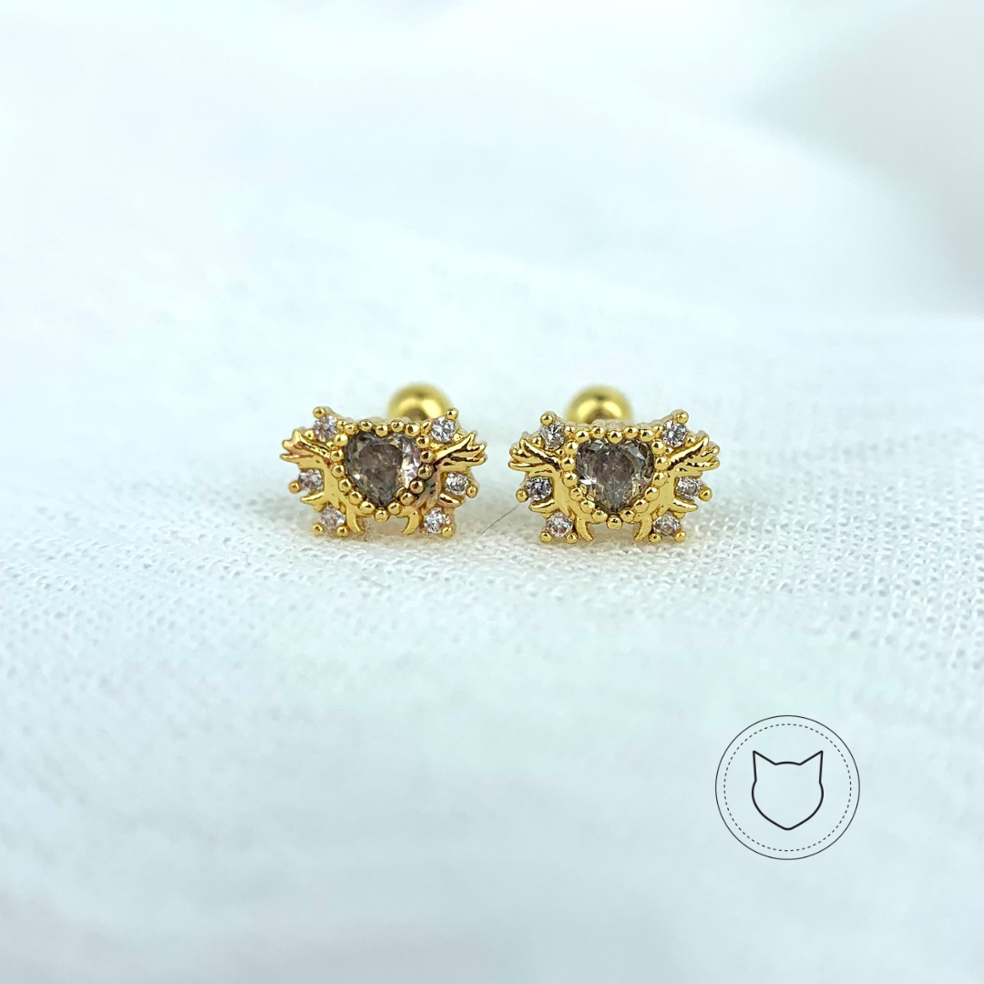 ARETES DE BAÑO DE ORO Y CRISTALES AB0356G31