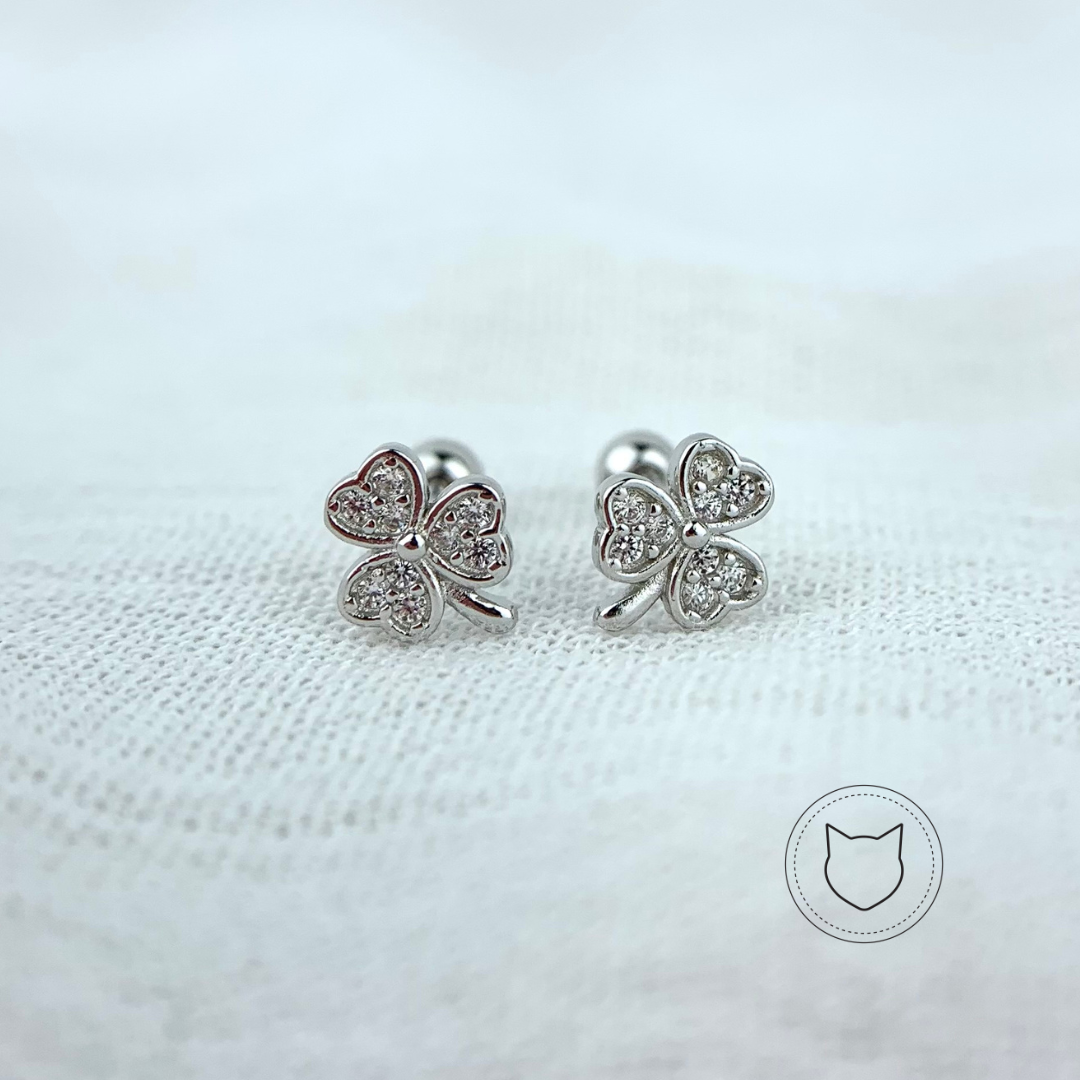 ​ARETES DE PLATA 925 RODINADA Y CRISTALES AB0274L25