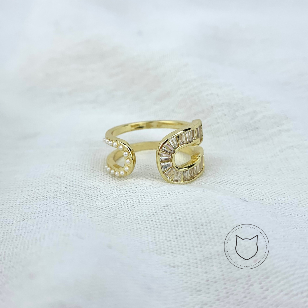 ANILLO DE BAÑO DE ORO Y CRISTALES AN2357G30