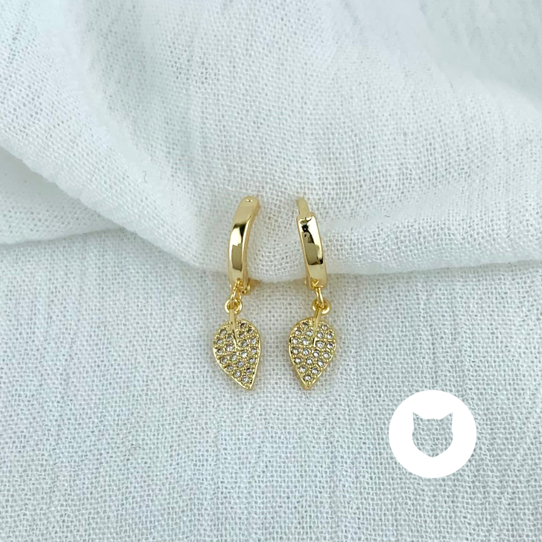 ARGOLLAS DE BAÑO DE ORO Y CRISTALES HOJA AG1554G29