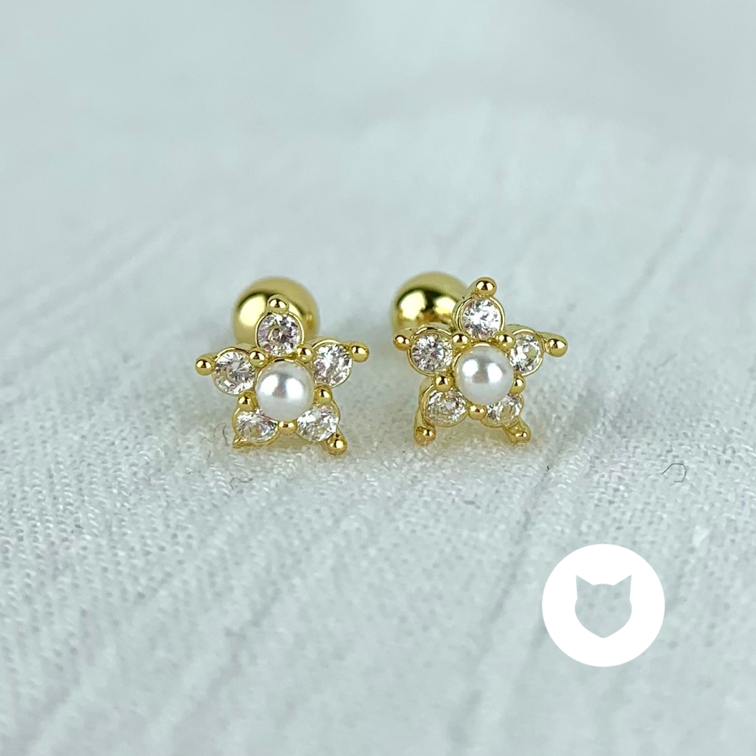 ARETES DE BAÑO DE ORO Y CRISTALES AB0427G30
