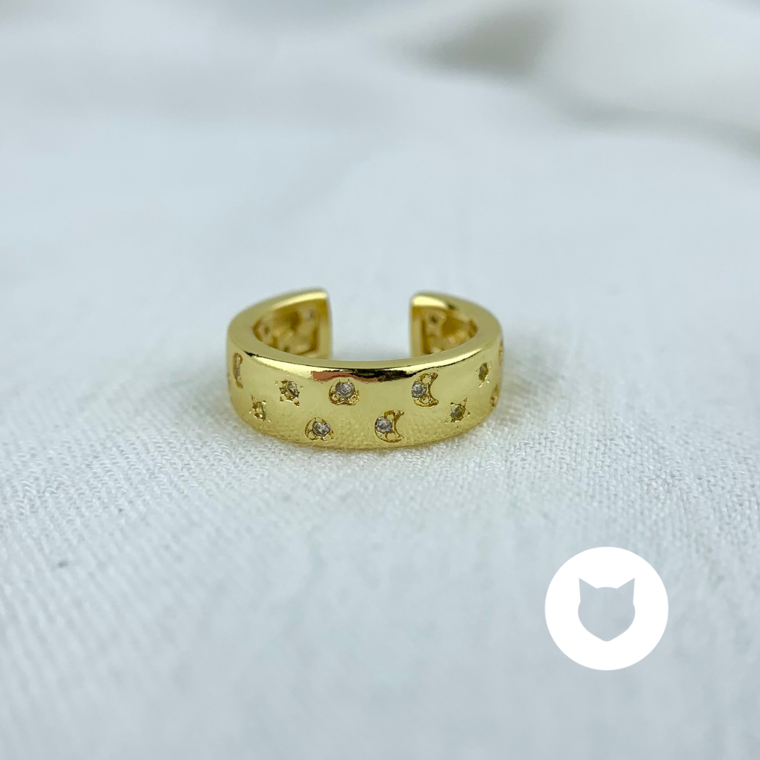 EARCUFF DE BAÑO DE ORO Y CRISTALES EA0630G42