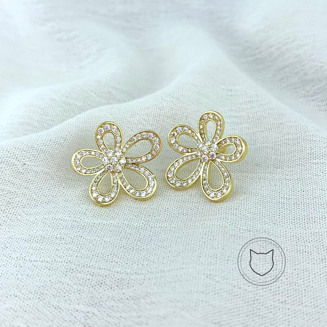 ARETES DE BAÑO DE ORO Y CRISTALES AR2033G31