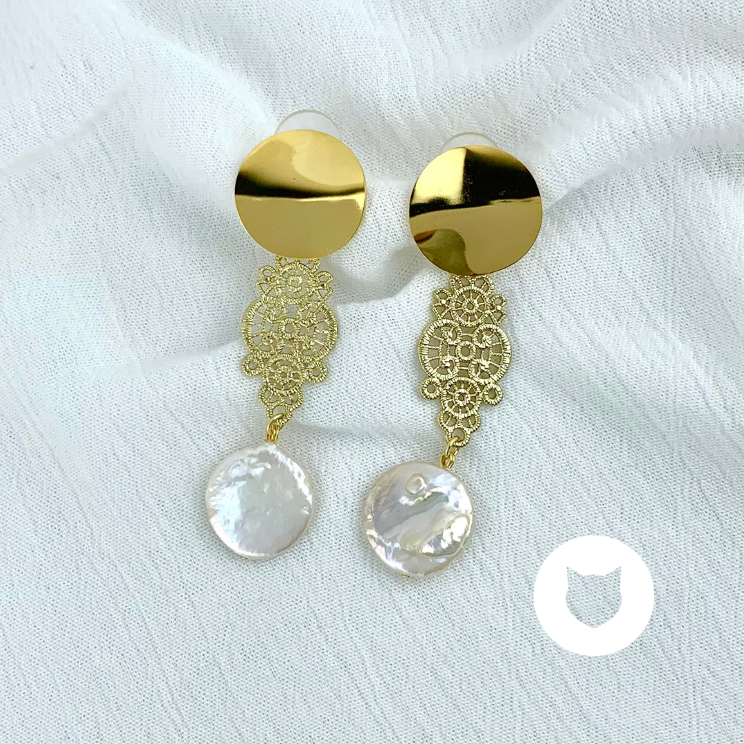 ARETES DE ACERO INOXIDABLE CON BAÑO DE ORO AR2613G41
