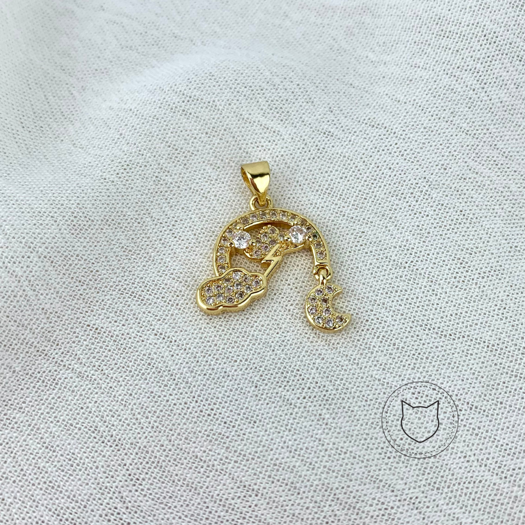 DIJE DE BAÑO DE ORO Y CRISTALES DI0558G30