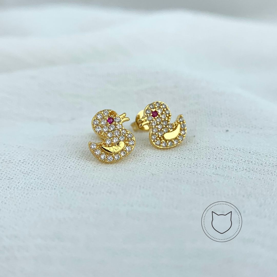 ​ARETES DE BAÑO DE ORO Y CRISTALES AR2390G31
