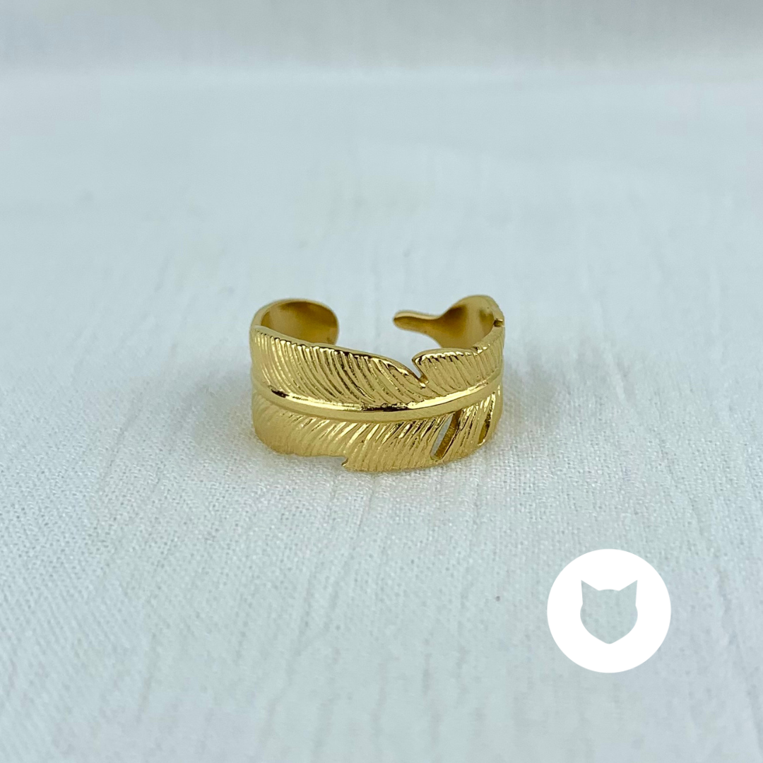ANILLO DE ACERO INOXIDABLE HOJA AN3469G37