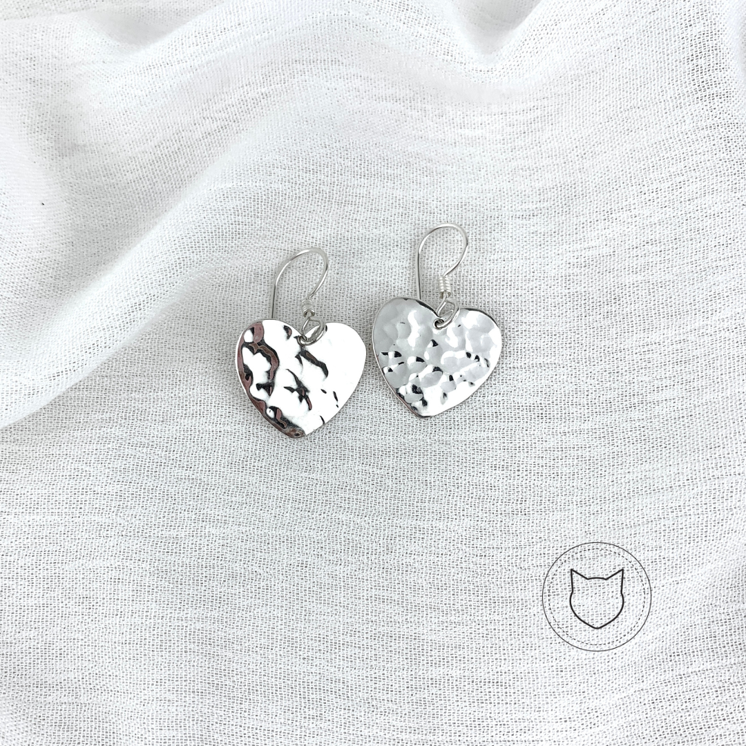 ARETES DE COLGAR DE PLATA 925 MARTILLADA AR0766M39