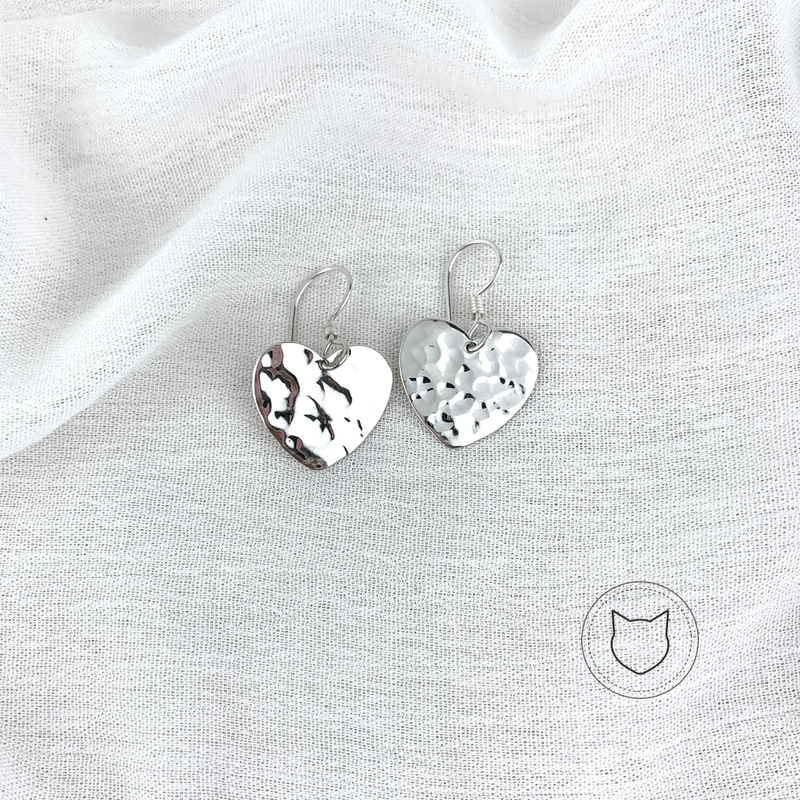 ARETES DE COLGAR DE PLATA 925 MARTILLADA AR0766M39