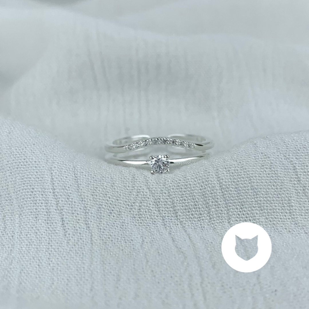 ANILLO DE PLATA 925 Y CRISTALES TALLA 7 AN3369L23
