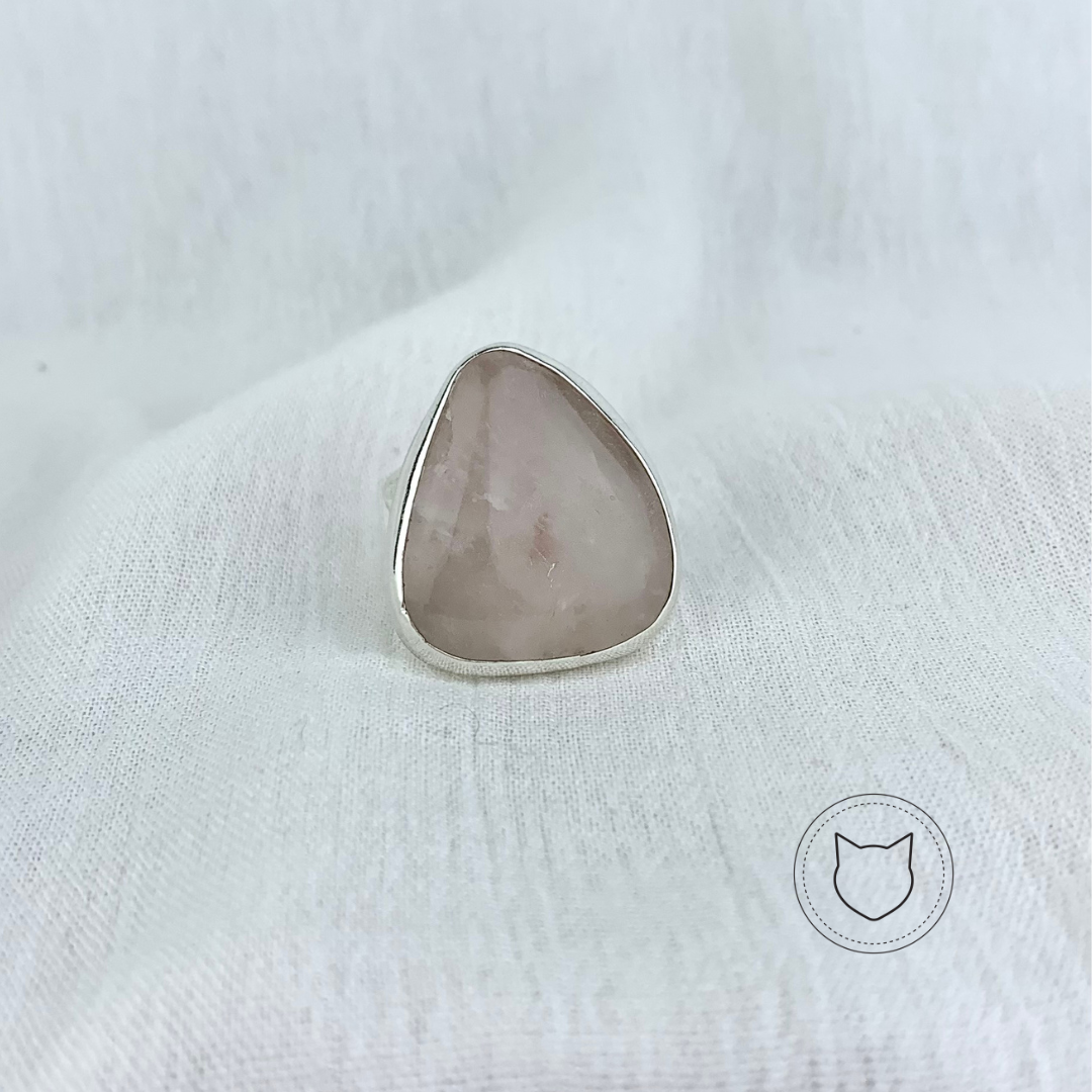 ANILLO DE PLATA 925 Y CUARZO ROSA TALLA AJUSTABLE AN2455M41