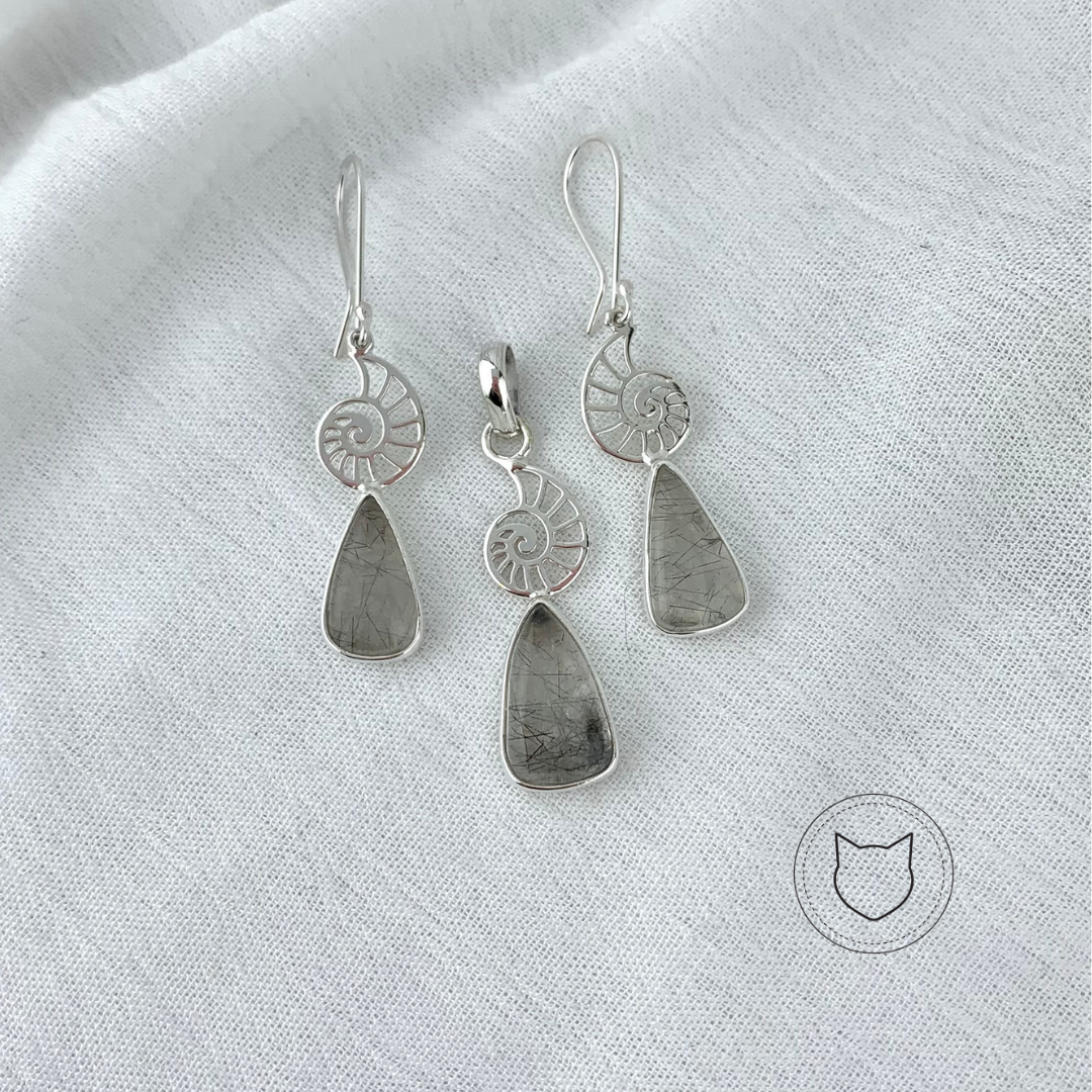 SET DE PLATA 925 Y CUARZO RUTILADO SE0951M33