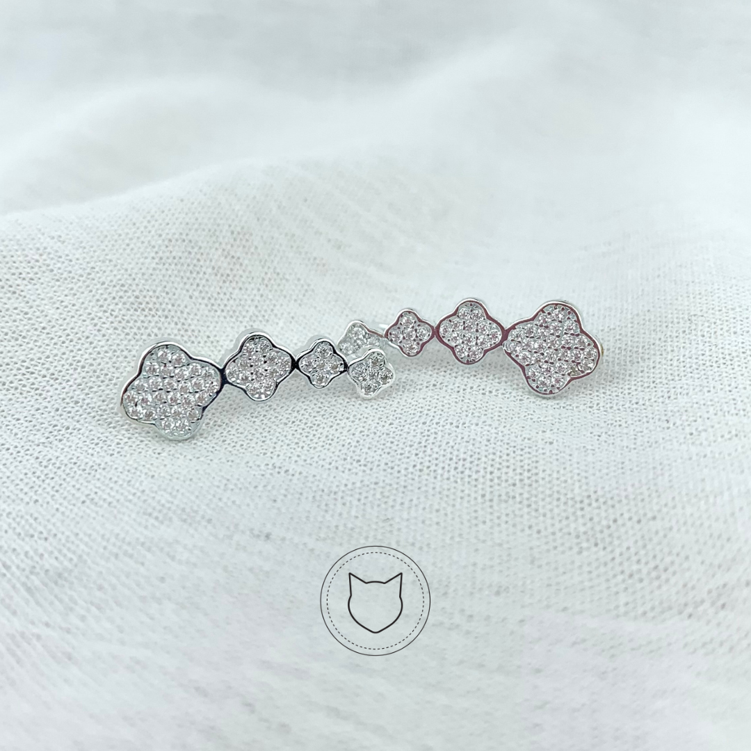 ​ARETES TREPADORES DE PLATA 925 Y CRISTALES EN MICROPAVÉ AR1974L25
