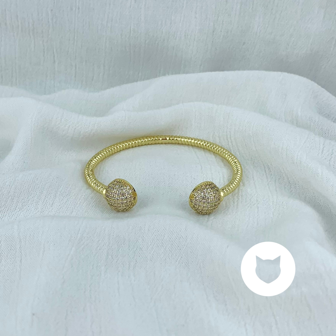 BRAZALETE DE BAÑO DE ORO Y CRISTALES PU1636G25