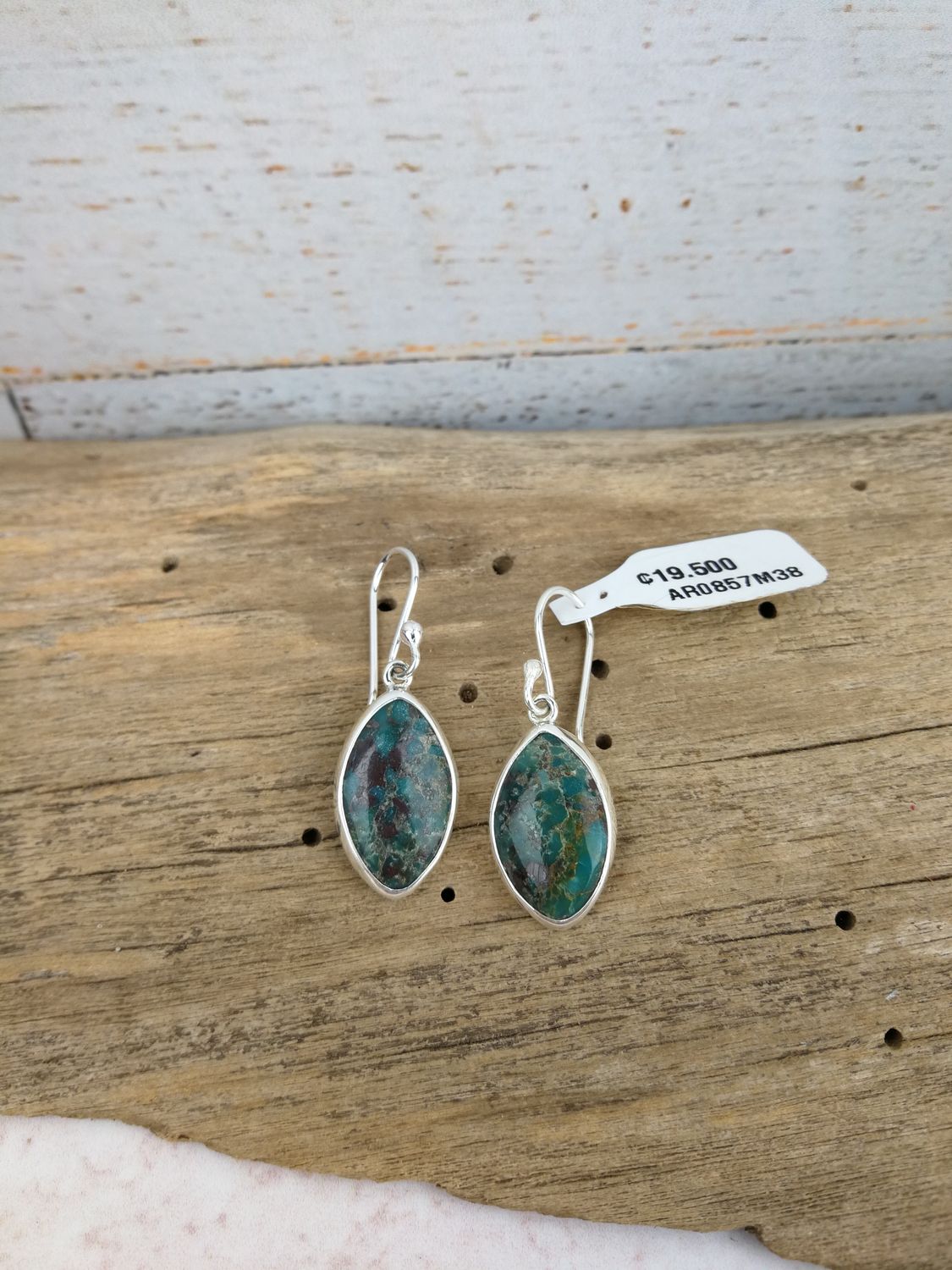 ARETES DE PLATA 925 Y TURQUESA AR0857M38