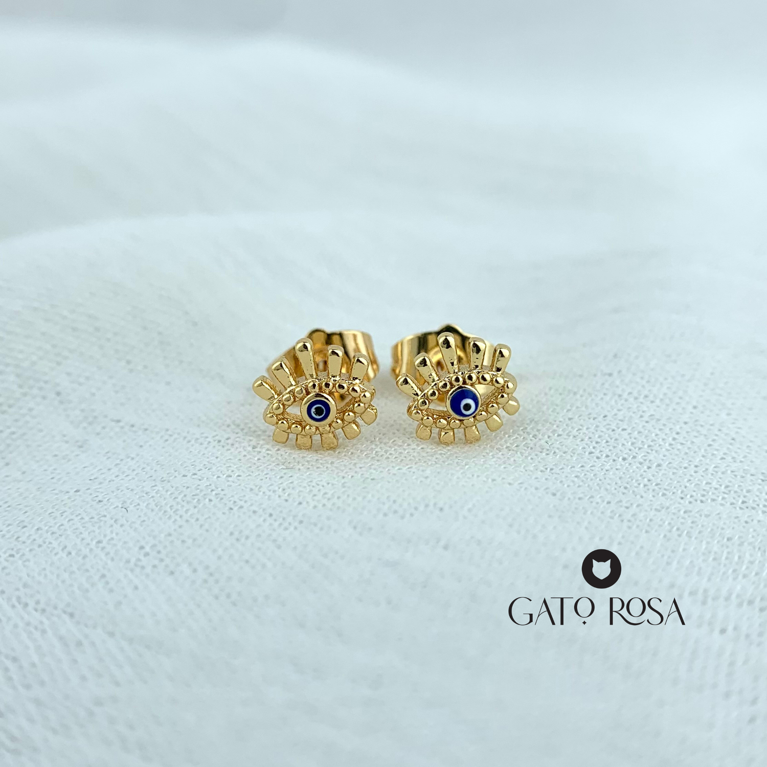 ARETES DE OJO TURCO BAÑO DE ORO AR2474G31