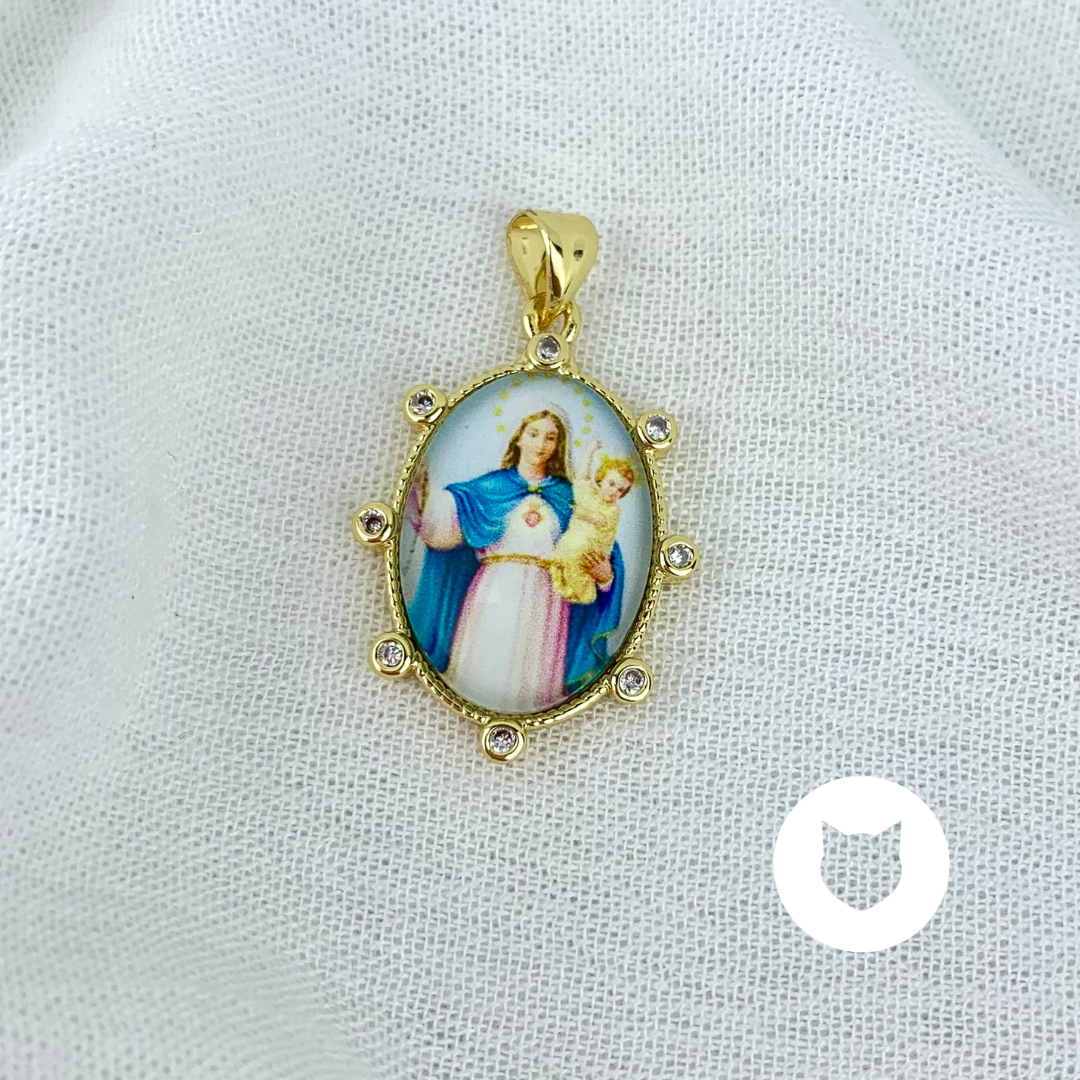 DIJE DE BAÑO DE ORO Y CRISTALES DI0720G30