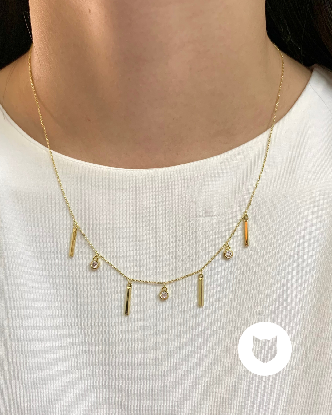 ​​COLLAR DE BAÑO DE ORO Y CRISTALES CO1730G30
