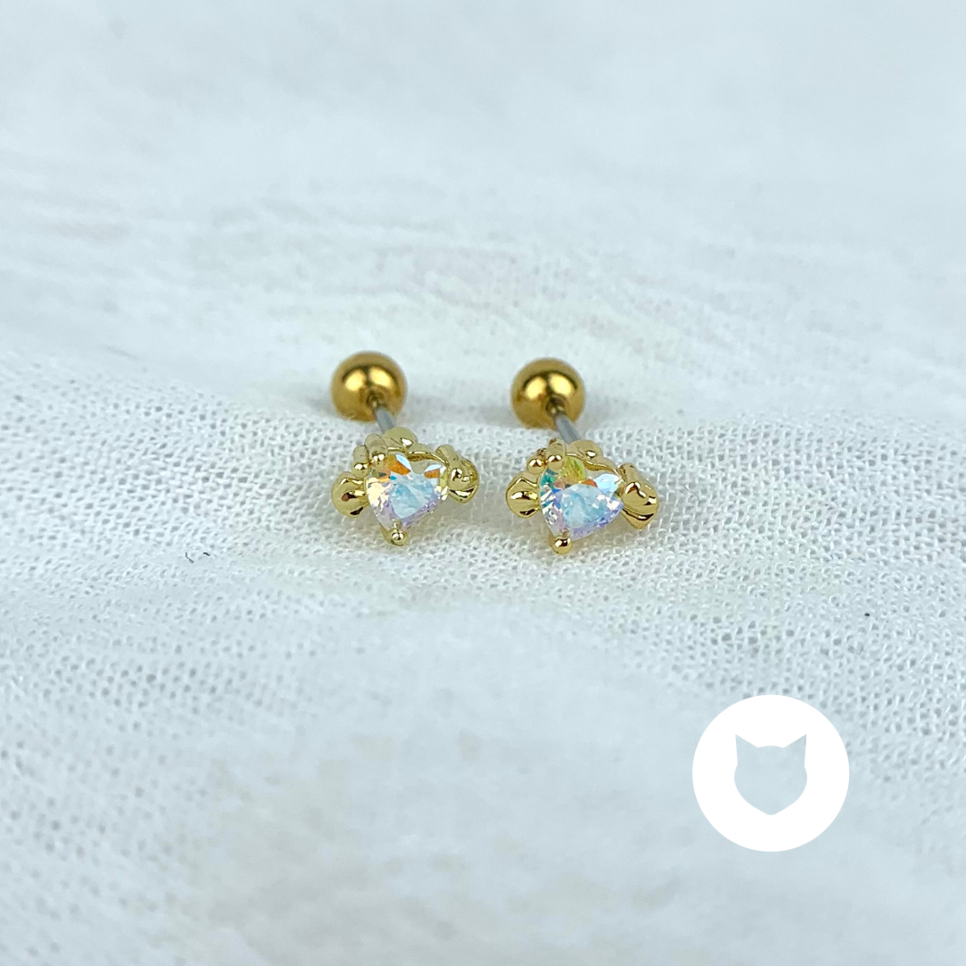 ARETES DE BAÑO DE ORO Y CRISTALES AB0388G25