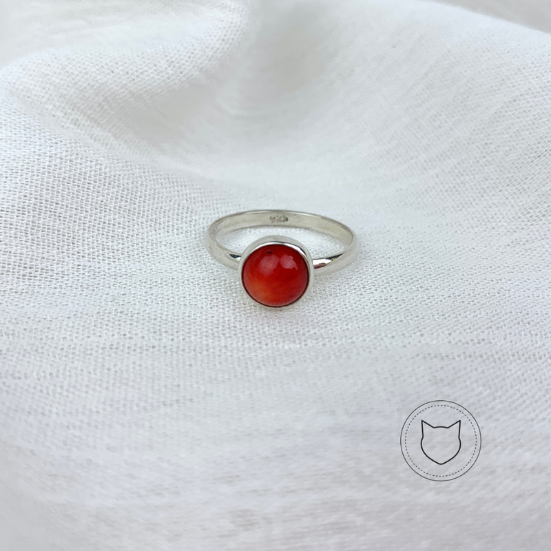 ANILLO DE PLATA 925 Y CORAL TALLA 6 AN0982M43