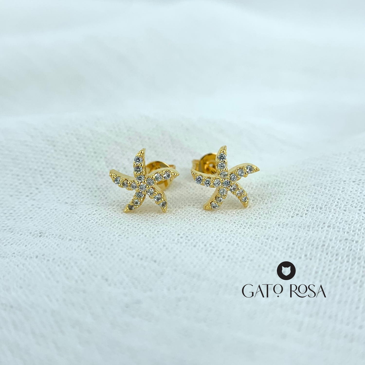 ARETES BAÑO DE ORO ESTRELLAS AR2432G30