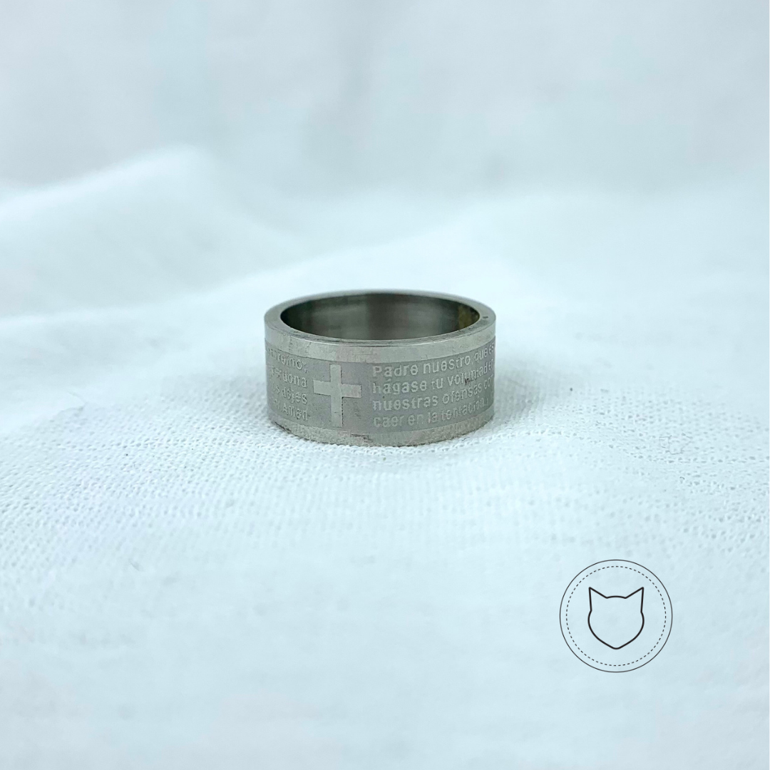 ANILLO PADRE NUESTRO DE ACERO INOXIDABLE TALLA 5 AN2714G30