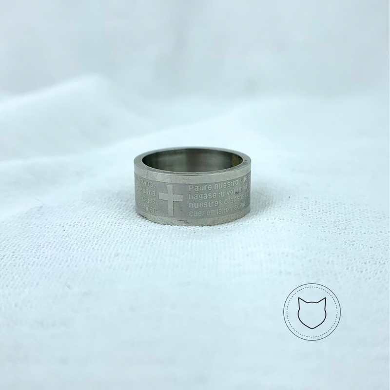 ANILLO PADRE NUESTRO DE ACERO INOXIDABLE TALLA 5 AN2714G30