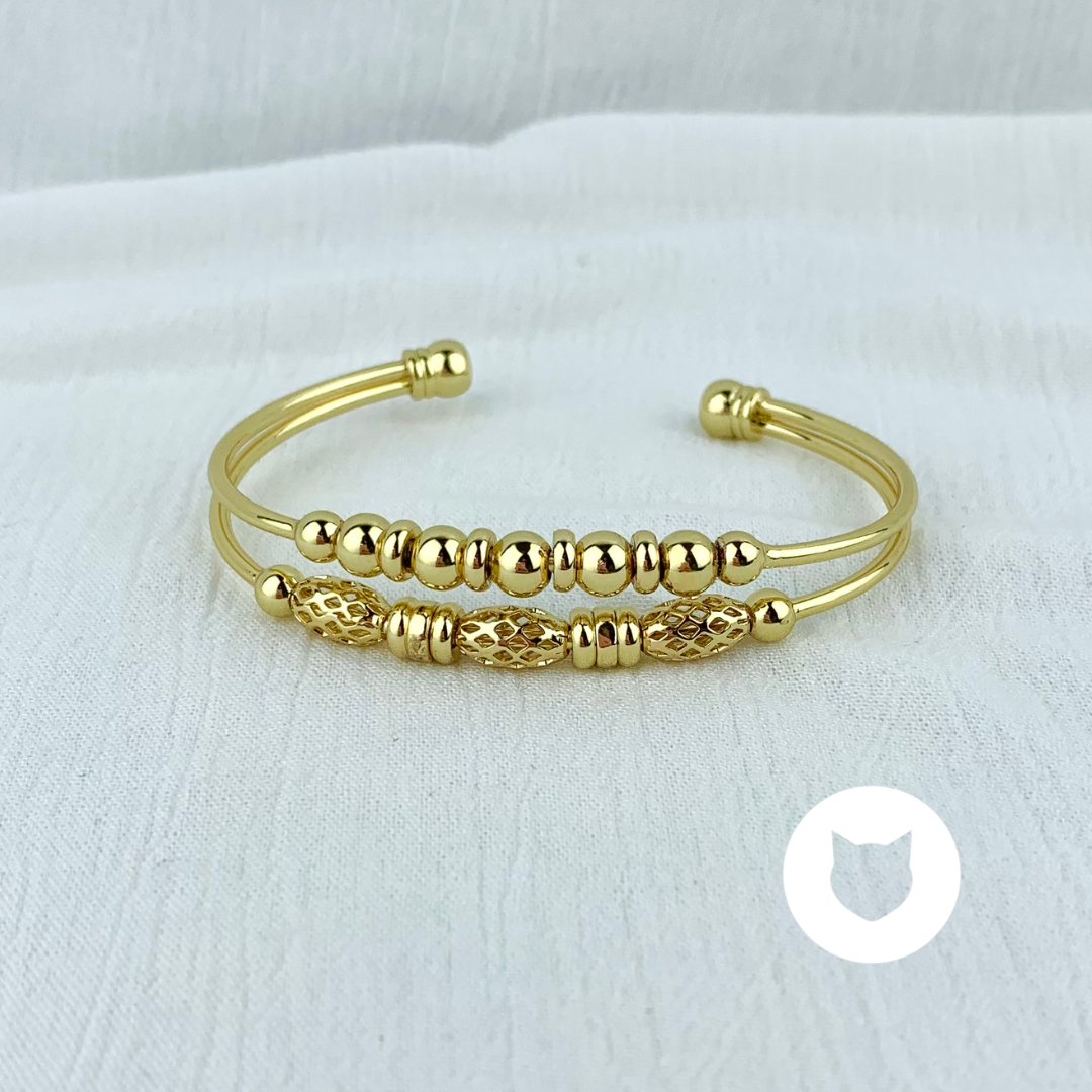 BRAZALETE DE BRONCE CON BAÑO DE ORO PU1709G31