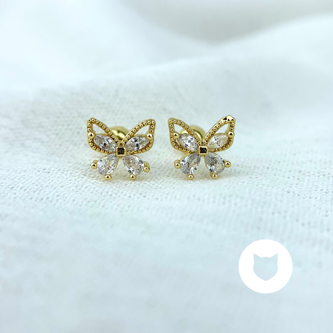 ARETES DE BAÑO DE ORO Y CRISTALES AB0377G25