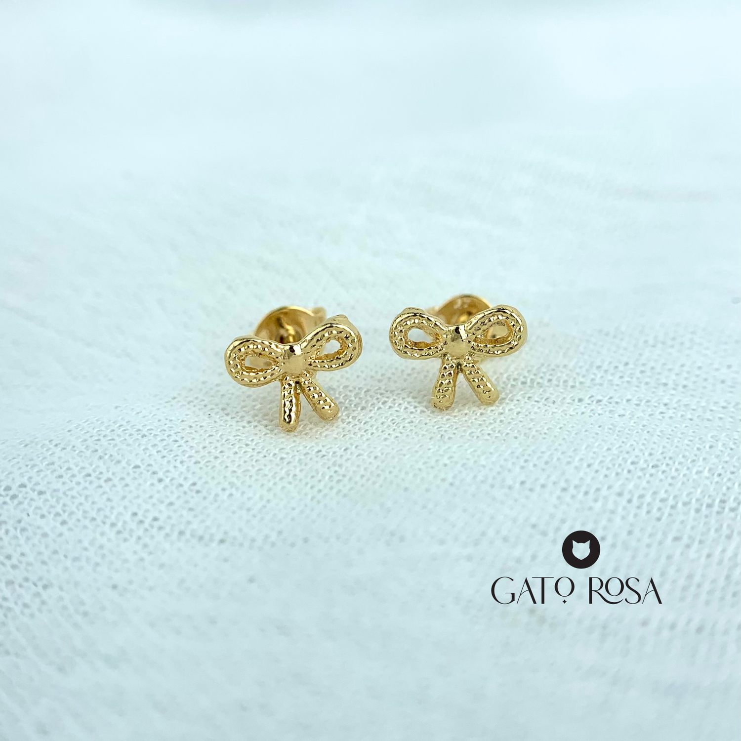 ARETES BAÑO DE ORO LAZO AR2410G35