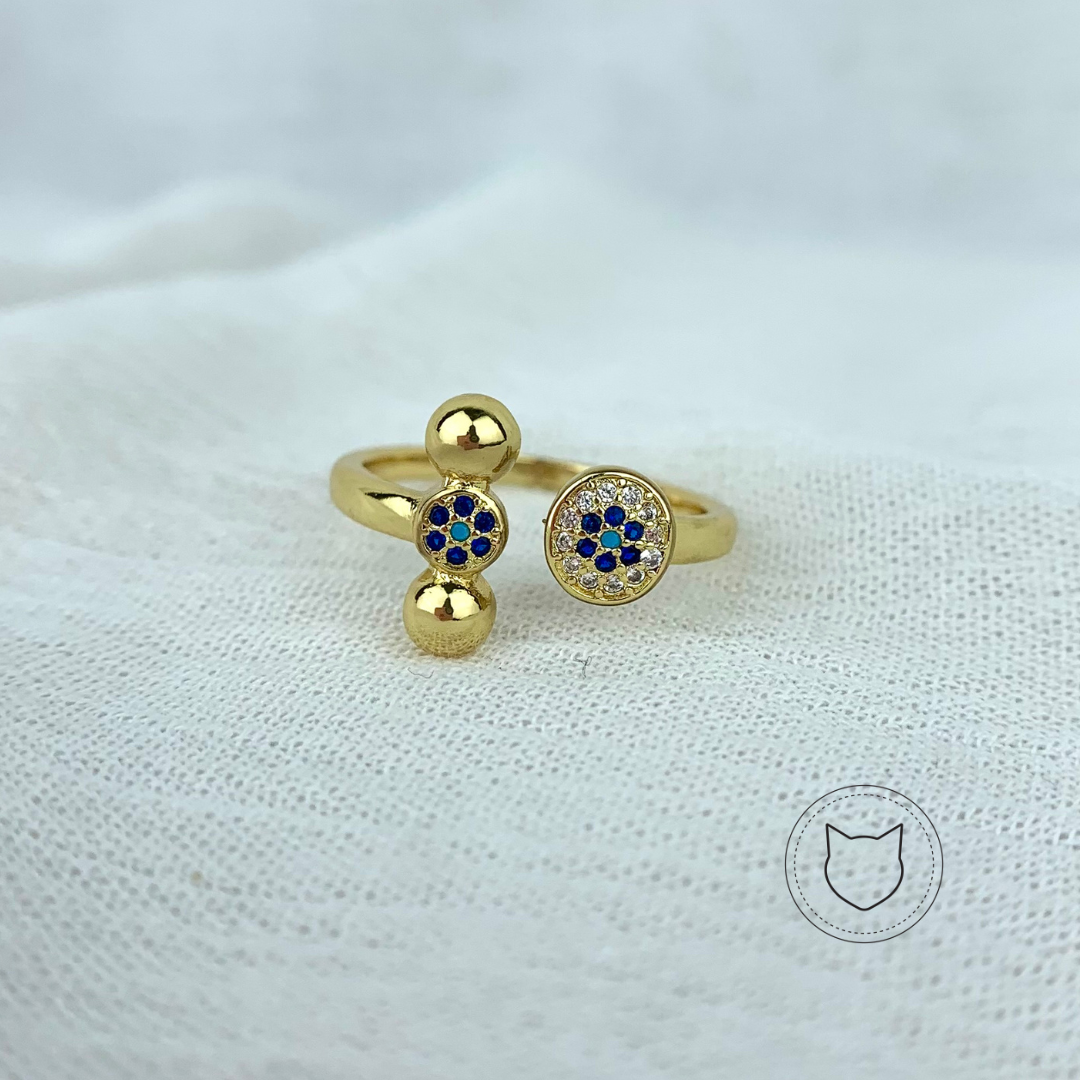 ANILLO DE BAÑO DE ORO Y CRISTALES TALLA 7.5 AN2576G37