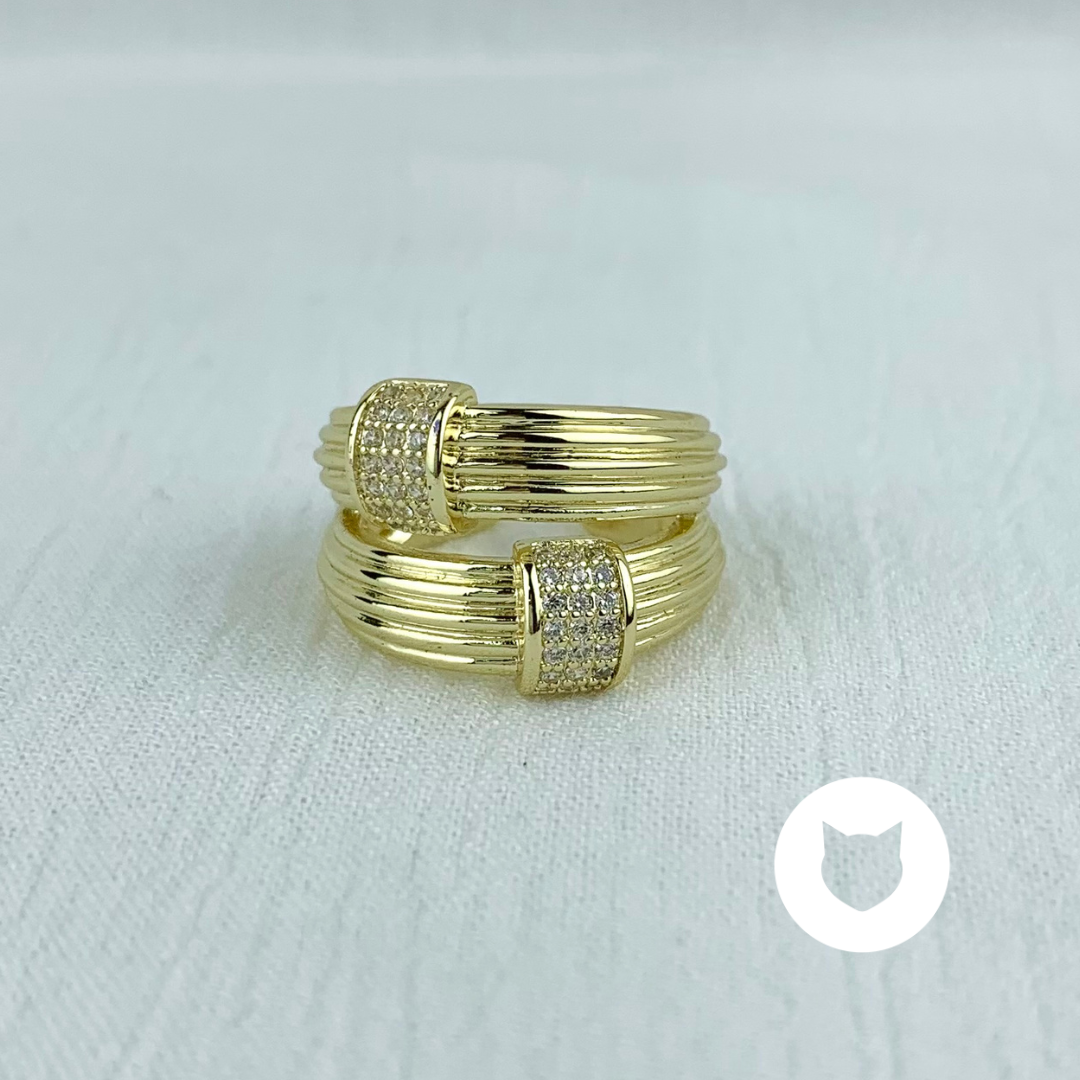 ANILLO DE BAÑO DE ORO  Y CRISTALES AN3472G34