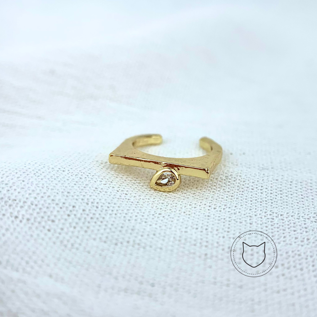 EARCUFF DE BAÑO DE ORO Y CRISTAL EA0271G47