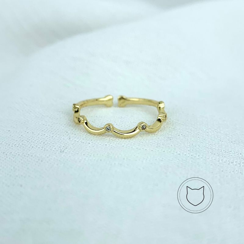 ANILLO DE BAÑO DE ORO Y CRISTALES TALLA AJUSTABLE AN3101G54