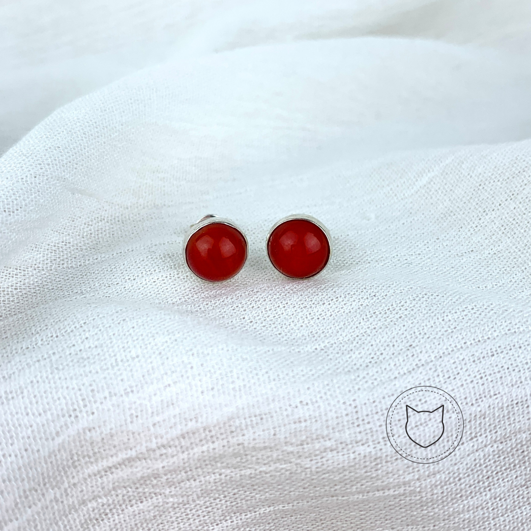 ARETES CORAL ROJO Y PLATA 925 AR0002M40