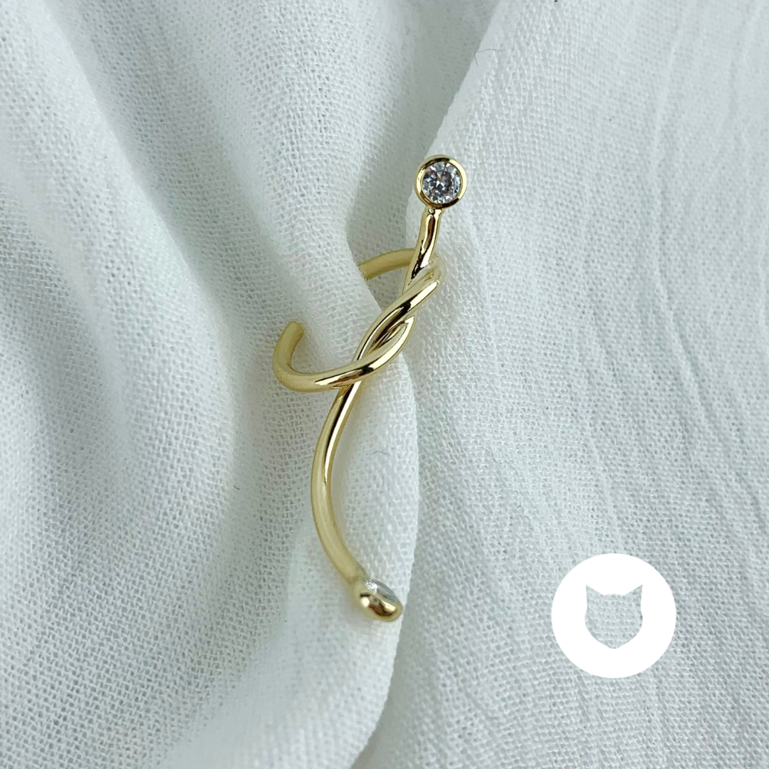 EARCUFF DE BAÑO DE ORO Y CRISTALES EA0660G27
