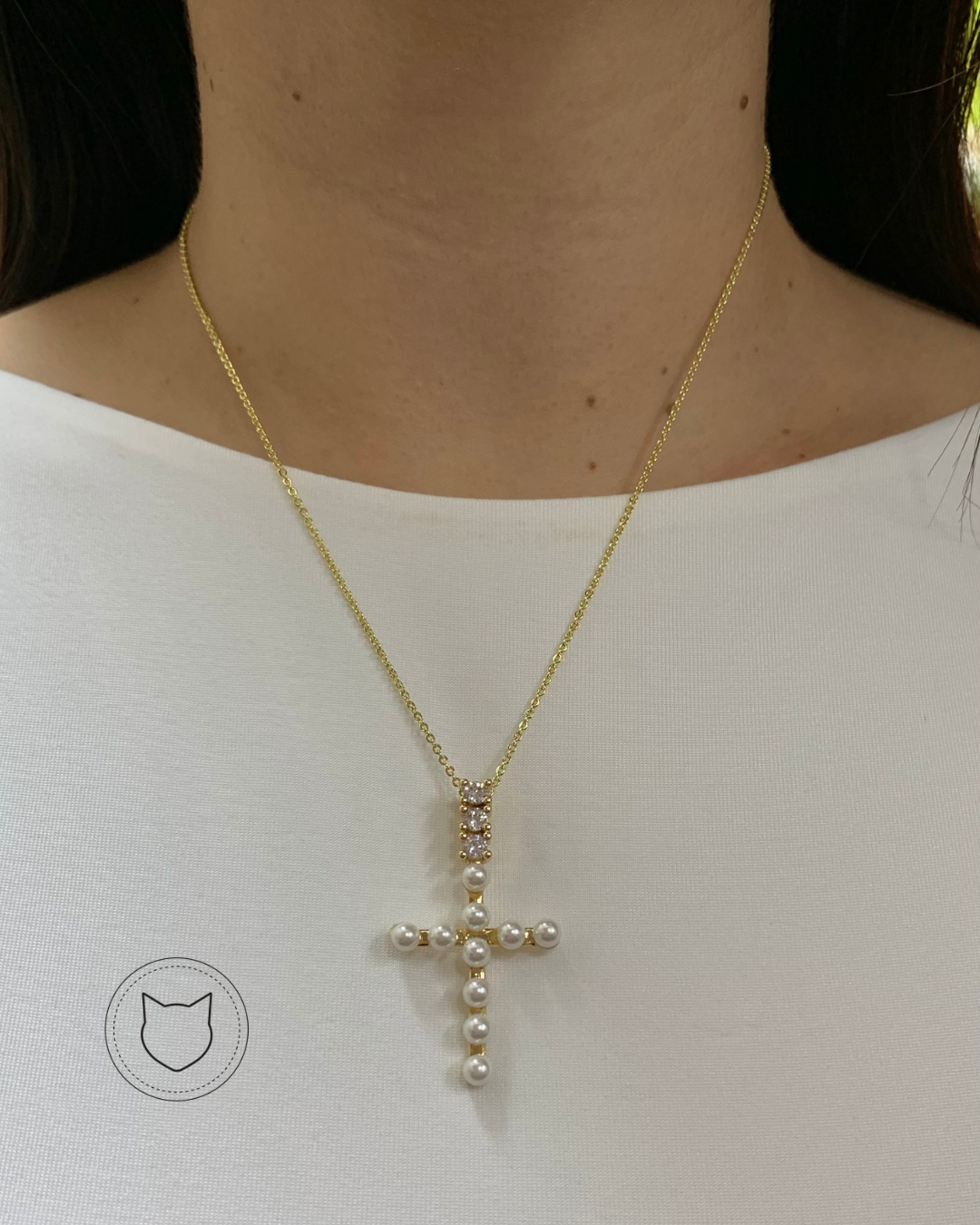 COLLAR DE BAÑO DE ORO Y CRISTALES CO1538G30