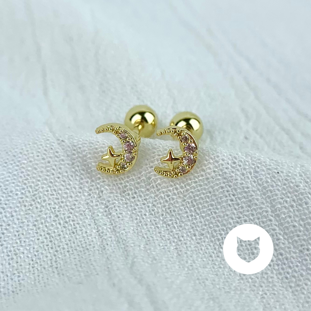 ARETES DE BAÑO DE ORO Y CRISTALES AB0428G36