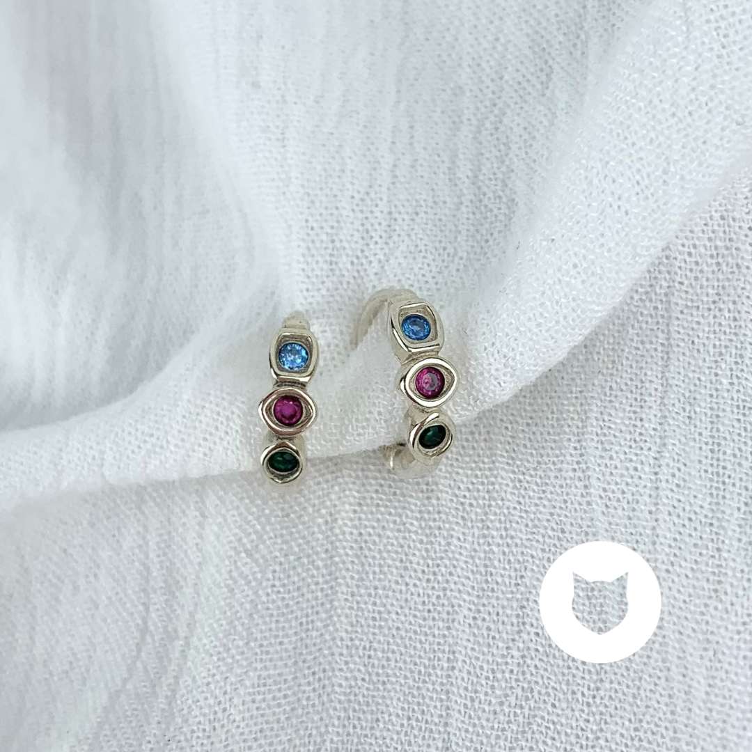 ARGOLLAS DE PLATA 925  Y CRISTALES AG1541L24