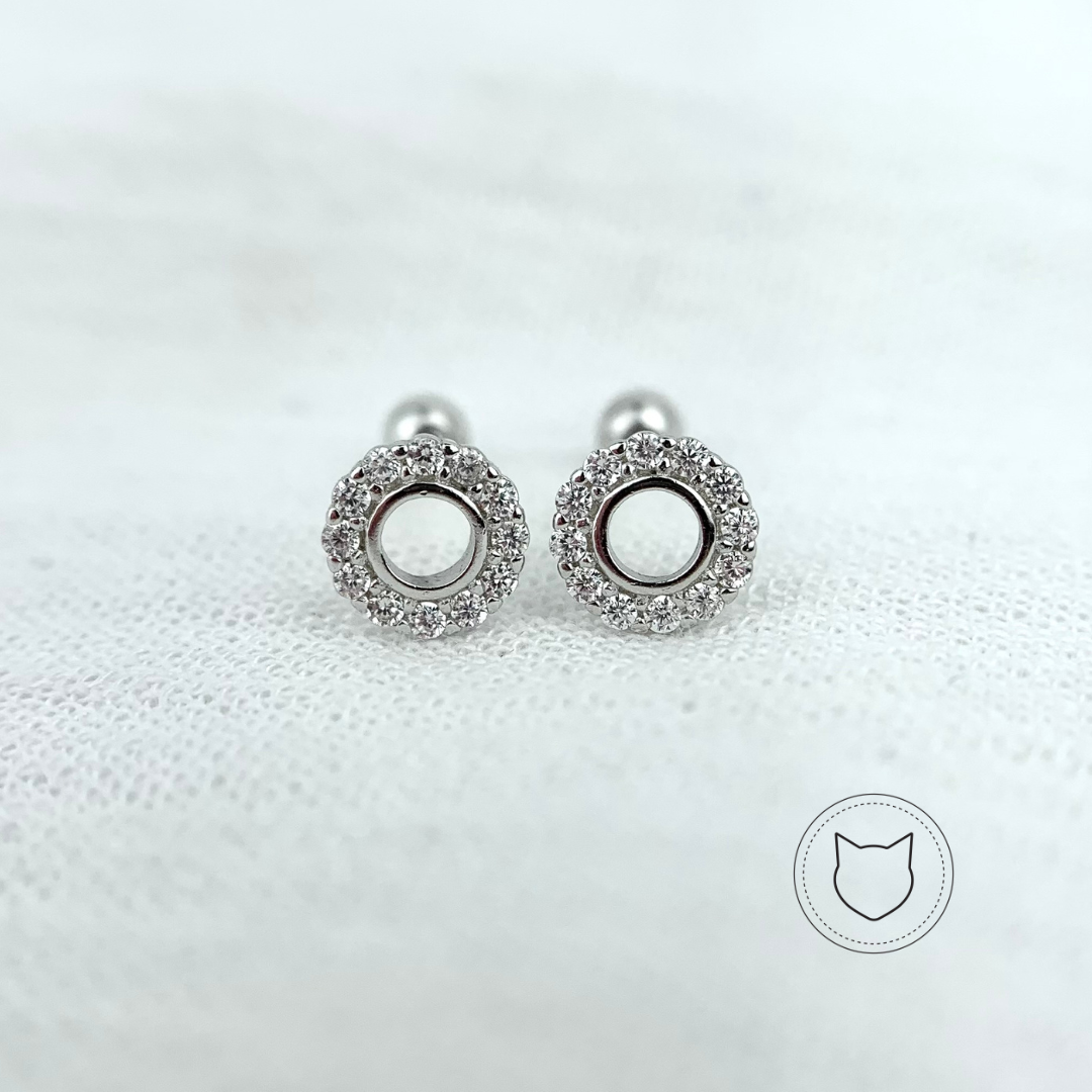 ARETES DE PLATA 925 RODINADA Y CRISTALES AB0281L25