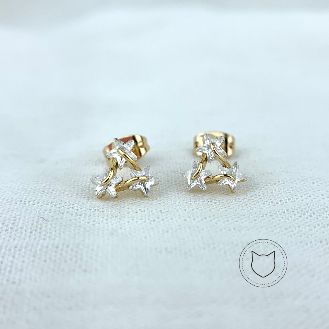 ARETES DE BAÑO DE ORO Y CRISTALES AR2173G31
