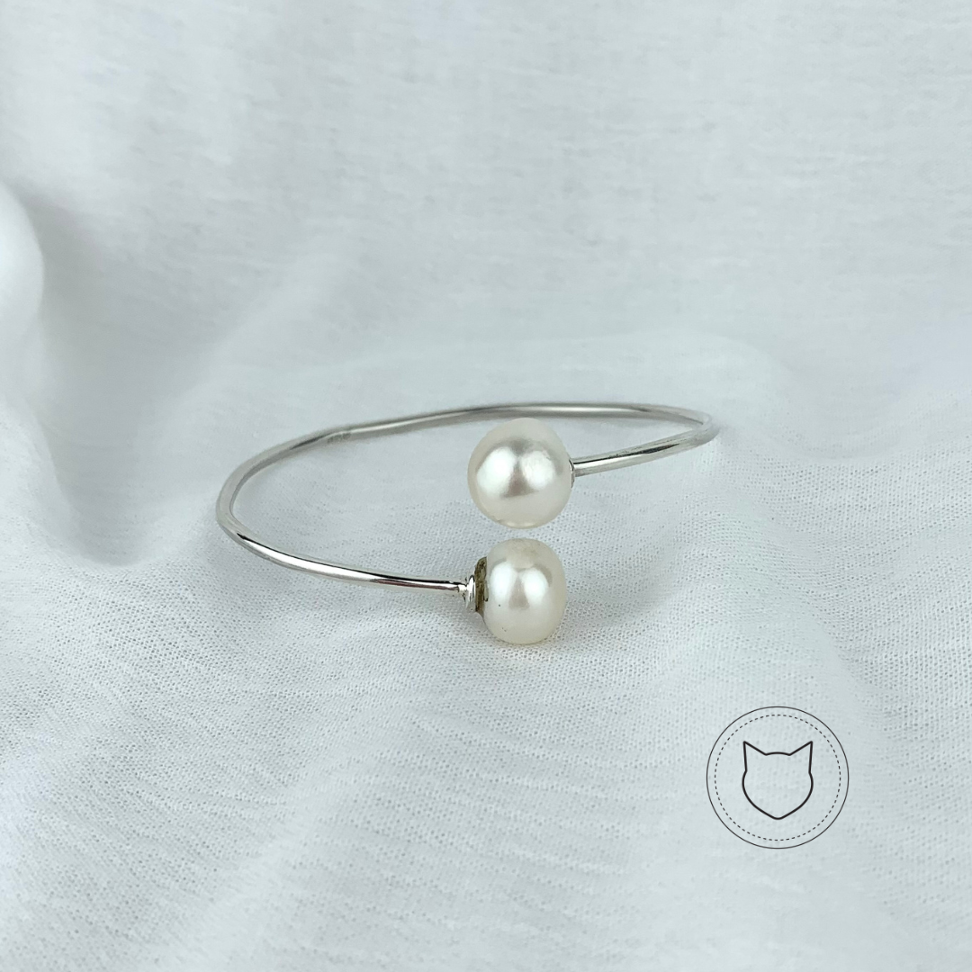 PULSERA BRAZALETE DE PLATA 925 Y PERLA CULTIVADA PU1352M34
