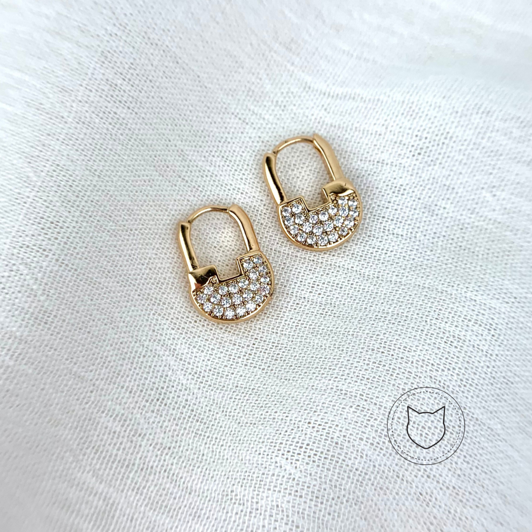 ARGOLLAS DE BAÑO DE ORO Y CRISTALES AG0538G35
