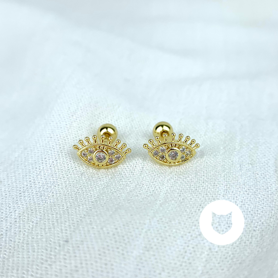 ARETES DE BAÑO DE ORO Y CRISTALES AB0396G32