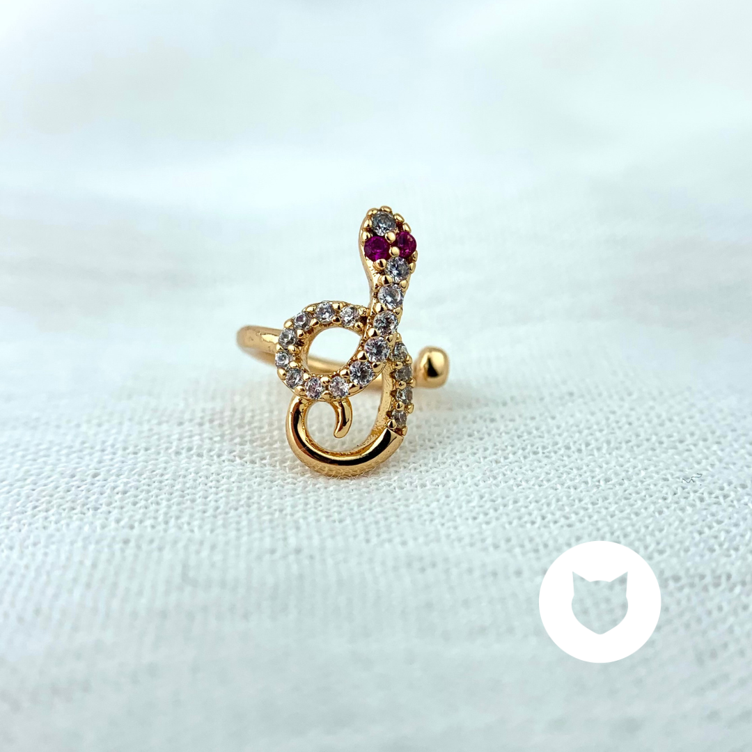 EARCUFF DE BAÑO DE ORO Y CRISTALES EA0564G30